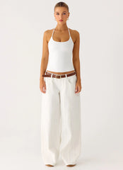 Johnny Low Rise Wide Leg Denim Jeans White