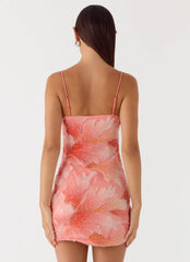 Liyah Beaded Mini Dress Papaya