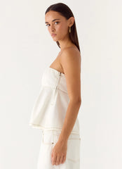 Nathan Denim Top White