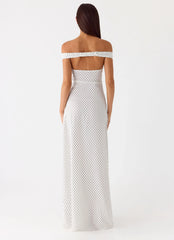 Melany Maxi Dress White Polkadot
