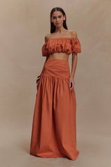 Autumn Maxi Skirt Burnt Orange
