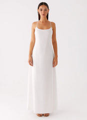 Madeleine Scoop Neck Maxi Dress Off White