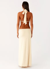 Torina Halter Maxi Dress Lemon