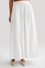 Clarence Linen A Line Maxi Skirt White
