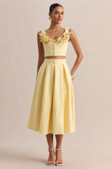 Joy Lemon A Line Midi Skirt