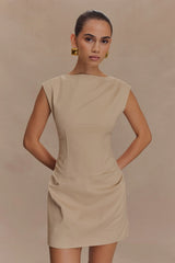 Doris Sleeveless Mini Dress Camel
