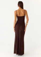 Matoma Bodysuit Maxi Dress Cool Chocolate