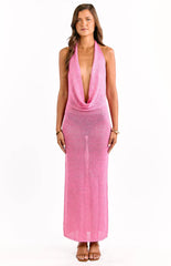 Charlette Pink Knit Maxi Dress