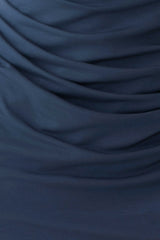 Vina Gathered Jersey Midi Dress Ink Blue