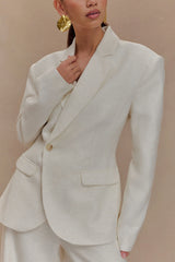 Jameson Cinched Linen Blazer Oat Marle
