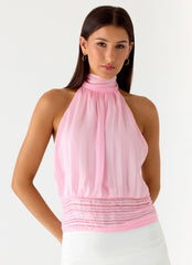 Willow Chiffon Top Baby Pink
