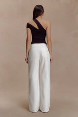 Anna One Shoulder Modal Top Cacao Brown