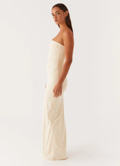 Romee Strapless Maxi Dress Pastel Yellow