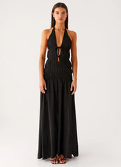 Dione Halter Maxi Dress Black
