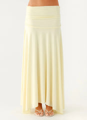 Liana Ruched Maxi Skirt Yellow