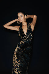 Talila Cowl Front Maxi Dress Velvet Burnout