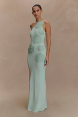 Teneika Crochet Knit Maxi Dress Light Aqua