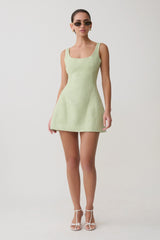 Beth Tweed Mini Dress Pastel Green
