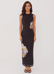 Side Effects Mesh Maxi Dress Black Orchid
