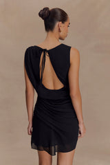 Oria Chiffon Mini Dress Black