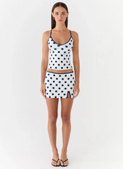 Elliot Top Porcelain Blue Polka Dot