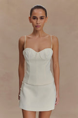 Jaime Spaghetti Strap Suiting Top Ivory