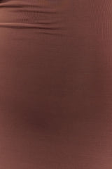 Ashford Asymmetrical Slinky Maxi Dress Chocolate
