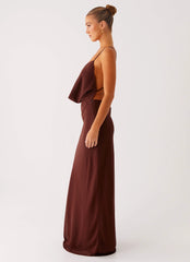 Elation Cowl Neck Maxi Dress Chocolate