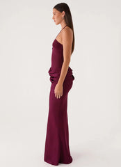 Verner Halter Maxi Dress Plum