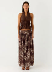 Hot Like Me Maxi Skirt Espresso Meadow