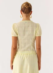 Sweet Lullaby Button Up Shirt Lemon Yellow