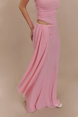 Arna Mesh Maxi Skirt Candy Pink