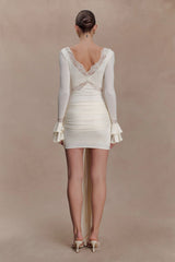 Electra Slinky Lace Mini Dress Ivory