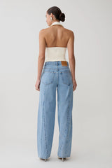 Roy Mid Rise Wide Leg Denim Jeans Classic Blue