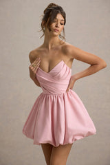 Georgie Pink Sweetheart Puffball Mini Dress