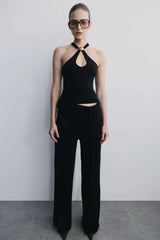 Ramona Modal Straight Leg Pant Black