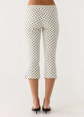 Rue Capri Pants White Polkadot