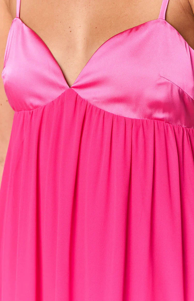 Dekota Hot Pink Contrast Maxi Dress