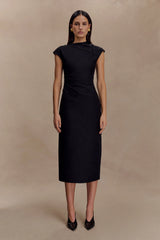 Lorena Cotton Midi Dress Black
