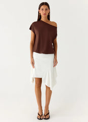 Raeni Off Shoulder Top Chocolate