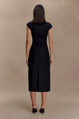 Lorena Cotton Midi Dress Black
