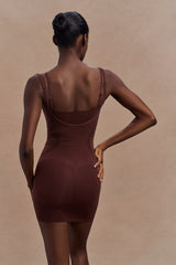 Jocelyn Backless Shapewear Mini Dress Espresso