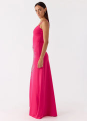 Carmine Embellished Maxi Dress Fuchsia