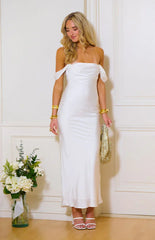 Ella White Off Shoulder Formal Dress