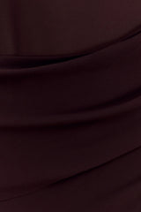 Kirsten Off Shoulder Chiffon Maxi Dress Cacao Brown