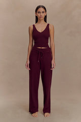 Natalya Ribbed Knit Cami Top Merlot
