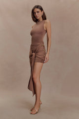 Sinead Slinky Mini Dress With Hardware Mocha