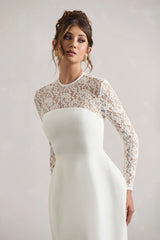 Birdie White Lace Long Sleeve Mini Dress
