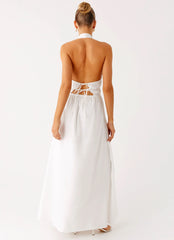 Figaro Halter Maxi Dress White