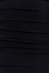 Mattea Slinky And Mesh Maxi Dress With Scarf Black